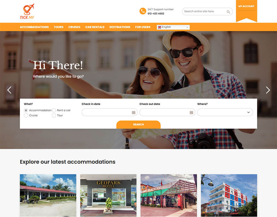 Tick.my website design